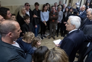Il Presidente Sergio Mattarella incontra i familiari della strage avvenuta nella discoteca "Lanterna Azzurra" di Corinaldo