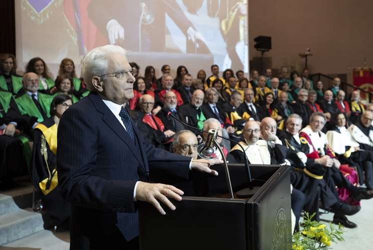 Il Presidente della Repubblica Sergio Mattarella in occasione della cerimonia di inaugurazione dell’Anno Accademico 2018-2019 dell’Università Politecnica delle Marche