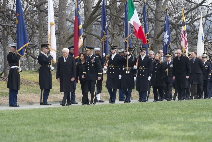 Il Presidente Sergio Mattarella al cimitero nazionale di Arlington