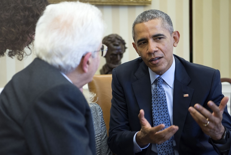 Il Presidente della Repubblica italiana Sergio Mattarella con il Presidente degli Stati Uniti d'America Barack Obama