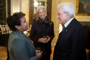 Il Presidente Sergio Mattarella al pranzo offerto a Villa Firenze 