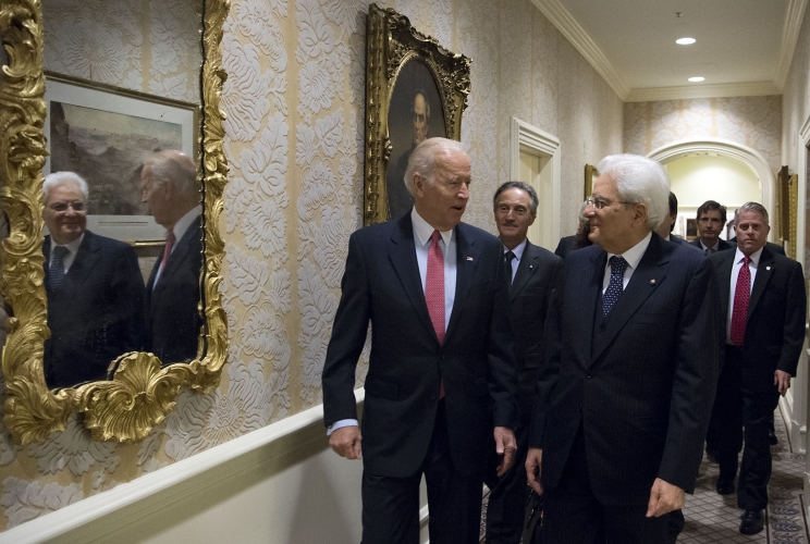 Il Presidente della Repubblica Sergio Mattarella con il Vice Presidente degli Stati Uniti d'America Joe Biden