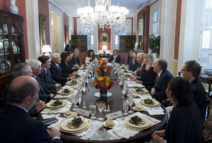 Il Presidente della Repubblica Sergio Mattarella in occasione della colazione offerta dal  Vice Presidente Biden