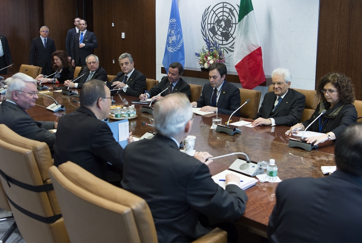 Il Presidente della Repubblica Sergio Mattarella in occasione dell'incontro con il Segretario Generale delle Nazioni Unite 