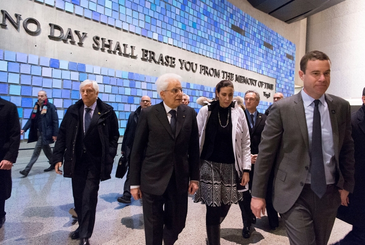 Il Presidente Sergio Mattarella  visita il museo del Memoriale dell'11 settembre
