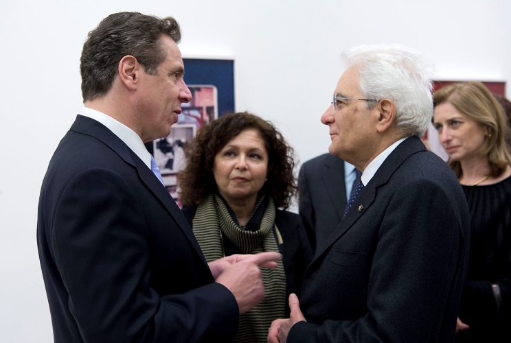 Il Presidente Sergio Mattarella con il Governatore dello Stato di New York, Andrew Cuomo al Guggenheim