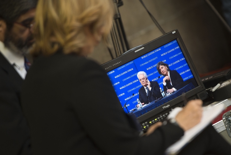 Un momento dell'intervento del Presidente Sergio Mattarella alla Columbia University
