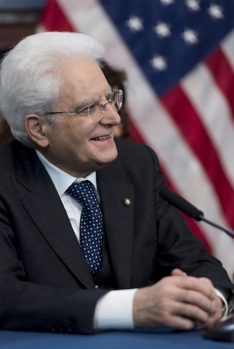 Il Presidente Sergio Mattarella in occasione dell'incontro con il sindaco di New York Bill de Blasio