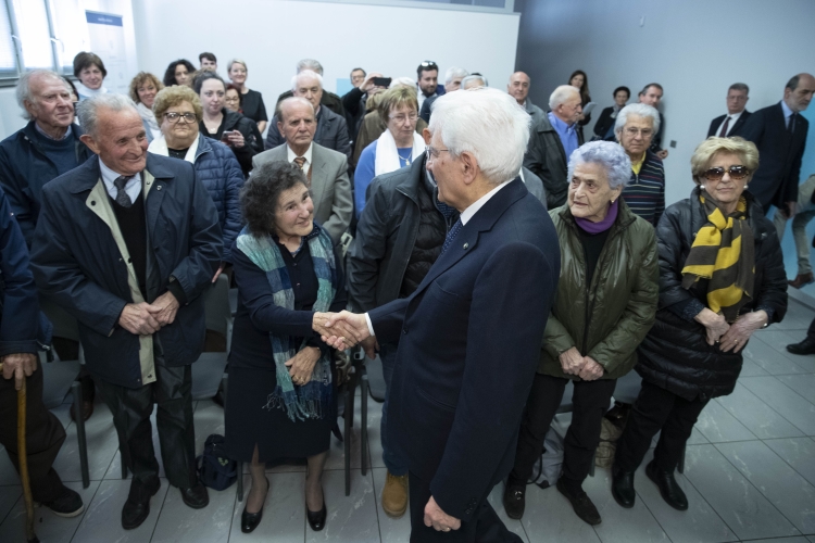 Il Presidente della Repubblica Sergio Mattarella a Modena incontra una delegazione di parenti delle vittime della strage di Monchio, Costrignano, Susano e Savoniero (frazioni del comune di Palàgano)