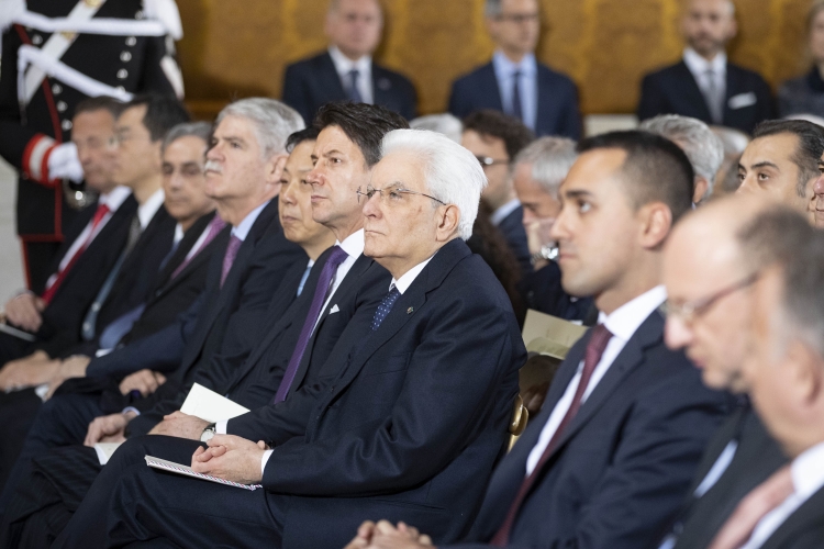 Il Presidente Sergio Mattarella durante la cerimonia della “Giornata Qualità Italia” – Premi Leonardo 2018”.

