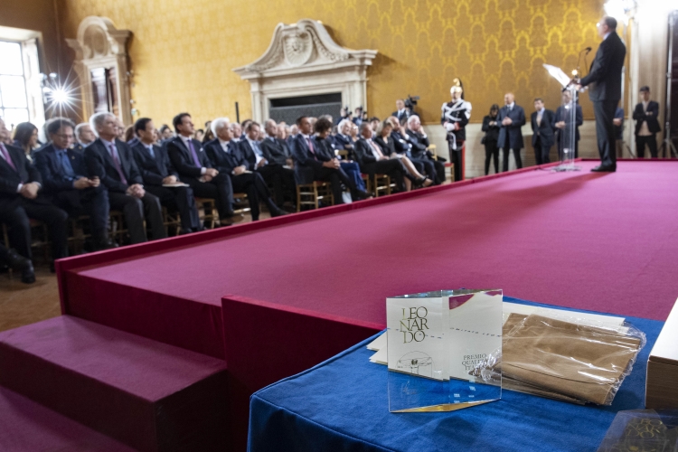 Il Presidente Sergio Mattarella durante la cerimonia della “Giornata Qualità Italia” – Premi Leonardo 2018”.
