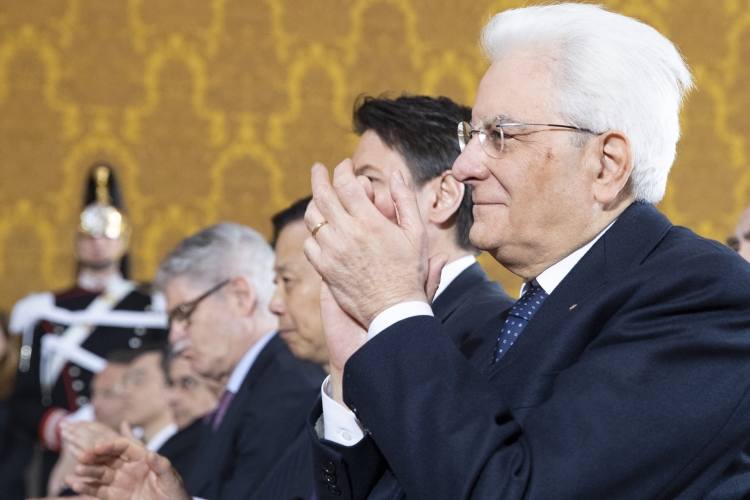 Il Presidente Sergio Mattarella durante la cerimonia della “Giornata Qualità Italia” – Premi Leonardo 2018”.
