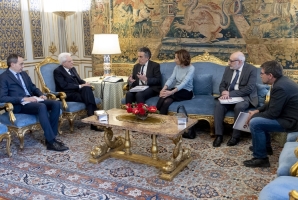 Il Presidente Sergio Mattarella in occasione dell'incontro con una delegazione dei promotori del Forum Disuguaglianze e Diversità