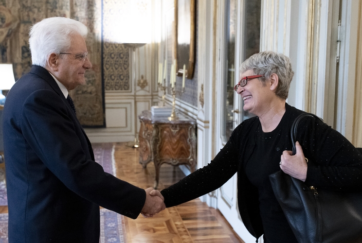 Il Presidente Sergio Mattarella accoglie Annamaria Furlan, Segretario Generale del Sindacato CISL