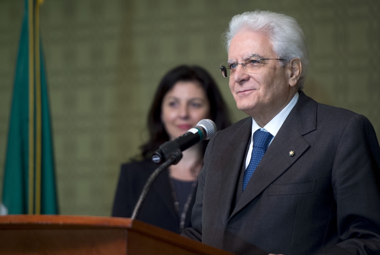 Il Presidente Sergio Mattarella in occasione dell'incontro con la collettività italiana