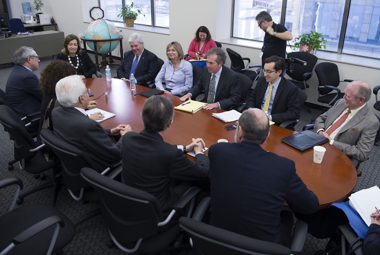 Il Presidente Sergio Mattarella nel corso dell'incontro con l'Editorial Board dello Houston Chronicle