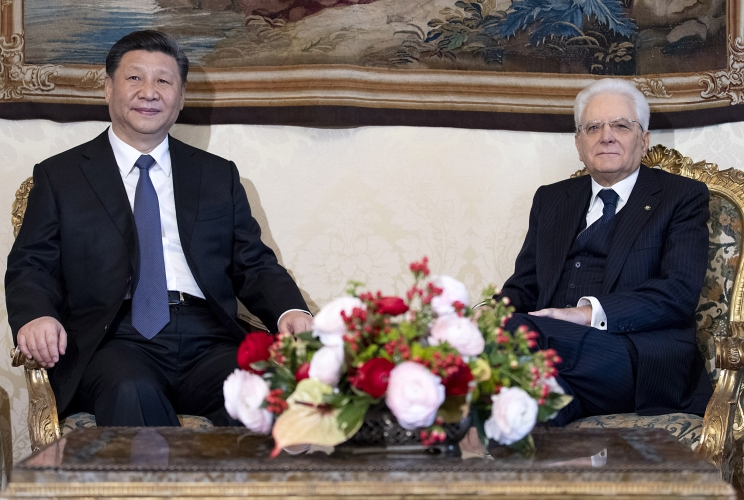 Roma - Il Presidente della Repubblica Sergio Mattarella con il Presidente della Repubblica Popolare Cinese XI Jinping nel corso tête-à-tête, oggi 22 marzo 2019.
(Foto di Paolo Giandotti - Ufficio per la Stampa e la Comunicazione della Presidenza della Repubblica)