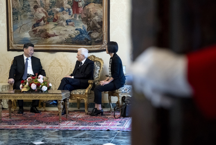 Roma - Il Presidente della Repubblica Sergio Mattarella con il Presidente della Repubblica Popolare Cinese XI Jinping nel corso tête-à-tête, oggi 22 marzo 2019.
(Foto di Paolo Giandotti - Ufficio per la Stampa e la Comunicazione della Presidenza della Repubblica)
