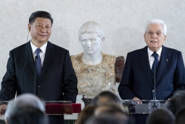Roma - Il Presidente della Repubblica Sergio Mattarella con il Presidente della Repubblica Popolare Cinese XI Jinping in occasione dell’incontro con i rappresentanti dei Fora Italia-Cina, oggi 22 marzo 2019.
(Foto di Paolo Giandotti - Ufficio per la Stampa e la Comunicazione della Presidenza della Repubblica)