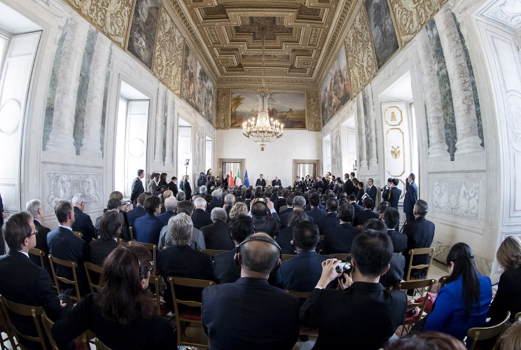 Roma - Il Presidente della Repubblica Sergio Mattarella con il Presidente della Repubblica Popolare Cinese XI Jinping in occasione dell’incontro con i rappresentanti dei Fora Italia-Cina, oggi 22 marzo 2019.
(Foto di Paolo Giandotti - Ufficio per la Stampa e la Comunicazione della Presidenza della Repubblica)