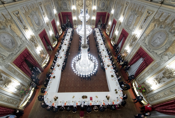 Roma - Il Presidente della Repubblica Sergio Mattarella con il Presidente della Repubblica Popolare Cinese Xi Jinping in occasione del Pranzo di Stato