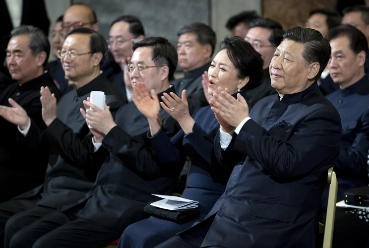 Il  Presidente della Repubblica Popolare Cinese XI Jinping nel corso del concerto di Andrea Bocelli.
