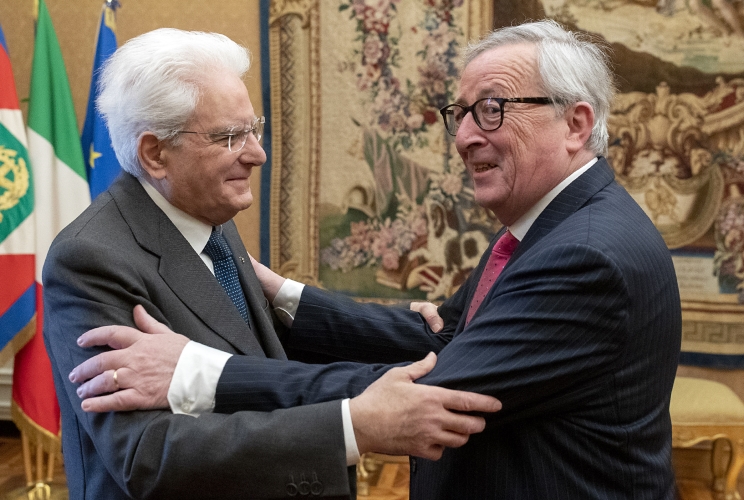 Il Presidente Sergio Mattarella accoglie Jean-Claude Juncker, Presidente della Commissione Europea