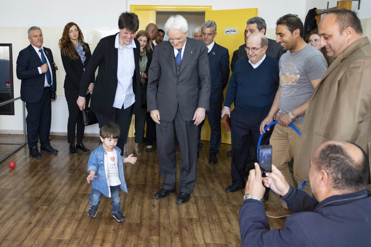 Il Presidente della Repubblica Sergio Mattarella durante la visita all'Arsenale dell'Incontro,in occasione della visita di Stato nel Regno Hascemita di Giordania