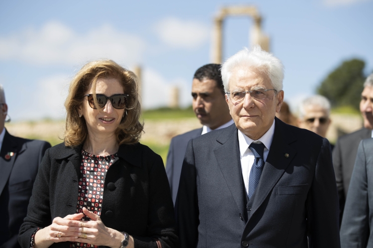 Il Presidente della Repubblica Sergio Mattarella e la Sig.ra Laura al sito archeologico della Cittadella, in occasione della visita Ufficiale nel Regno Hascemita di Giordania