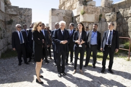 Il Presidente della Repubblica Sergio Mattarella e la Sig.ra Laura al sito archeologico della Cittadella, in occasione della visita Ufficiale nel Regno Hascemita di Giordania