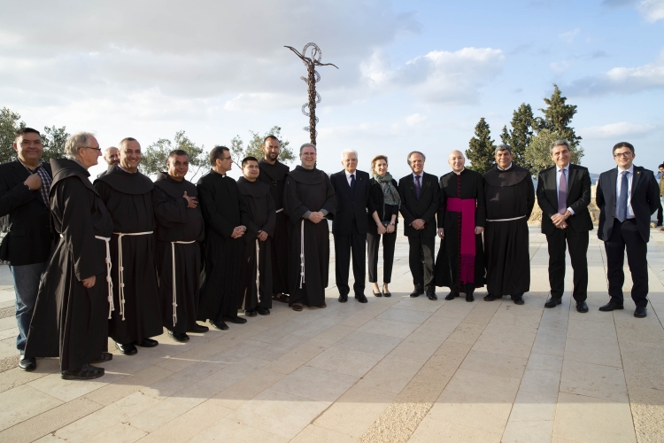 Il Presidente della Repubblica Sergio Mattarella con il Ministro degli Esteri Enzo Moavero Milanesi,al Memoriale di Mosè sul Monte Nebo