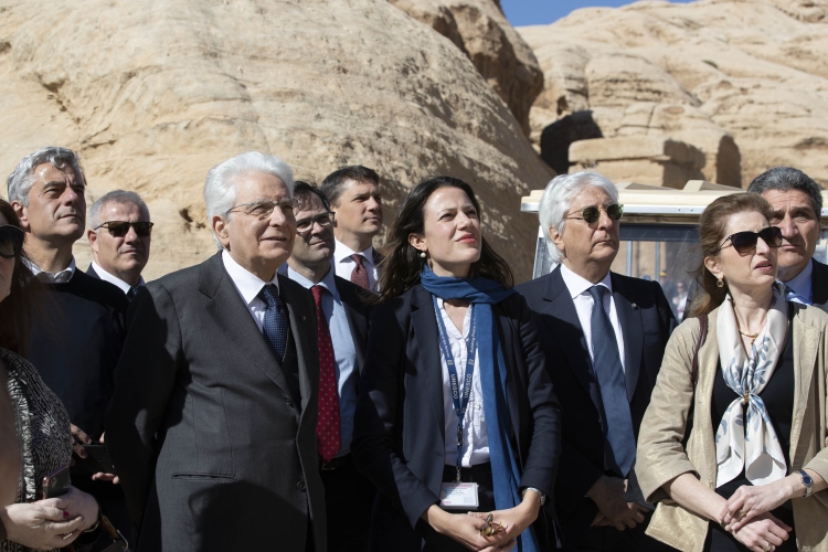 Il Presidente della Repubblica Sergio Mattarella e la Sig.ra Laura, al sito archeologico di Petra,in occasione della visita Ufficiale nel Regno Hascemita di Giordania