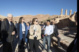 Il Presidente della Repubblica Sergio Mattarella e la Sig.ra Laura,al sito archeologico di Petra,in occasione della visita Ufficiale nel Regno Hascemita di Giordania