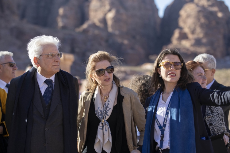 Il Presidente della Repubblica Sergio Mattarella e la Sig.ra Laura,al sito archeologico di Petra,in occasione della visita Ufficiale nel Regno Hascemita di Giordania
