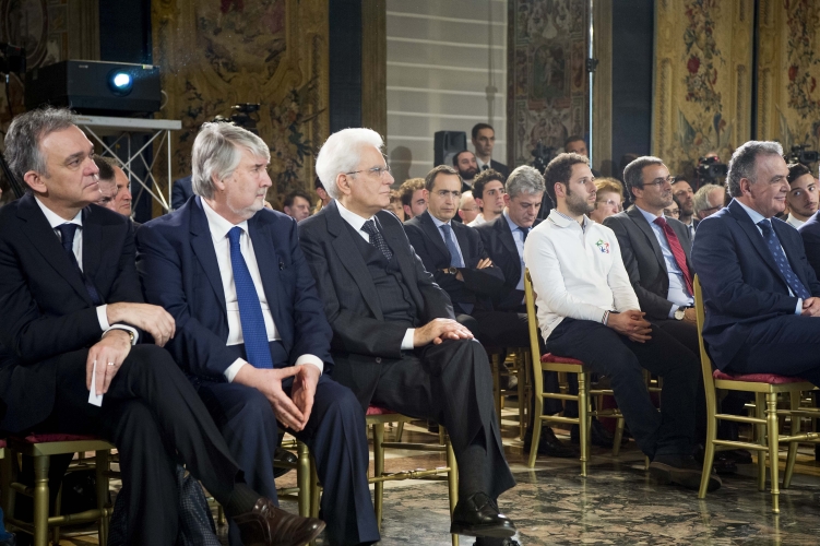 Il Presidente Sergio Mattarella in occasione dell'incontro con i volontari del Servizio Civile Nazionale