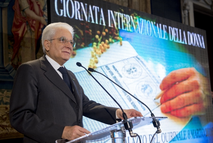 Il Presidente Sergio Mattarella in occasione della "Giornata Internazionale della donna"