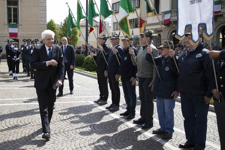 Il Presidente Sergio Mattarella a Vittorio Veneto, in occasione del 74° anniversario della Liberazione