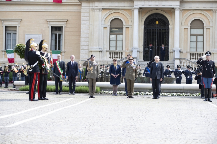 Il Presidente Sergio Mattarella a Vittorio Veneto, in occasione del 74° anniversario della Liberazione.
