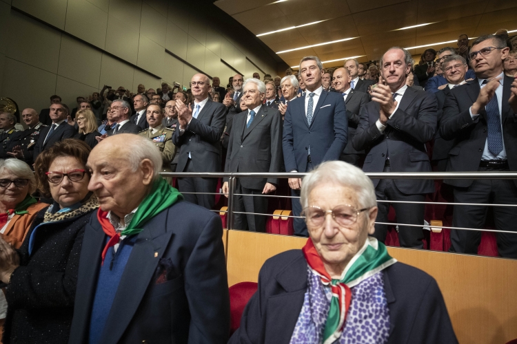Il Presidente Sergio Mattarella al teatro Lorenzo Da Ponte per la cerimonia commemorativa del 74° anniversario della Liberazione
