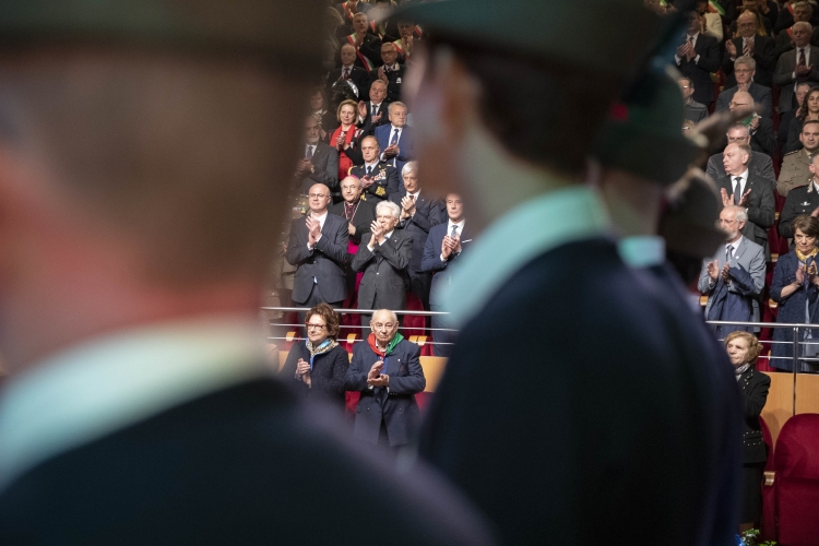 Il Presidente Sergio Mattarella al teatro Lorenzo Da Ponte in occasione della cerimonia commemorativa del 74° anniversario della Liberazione
