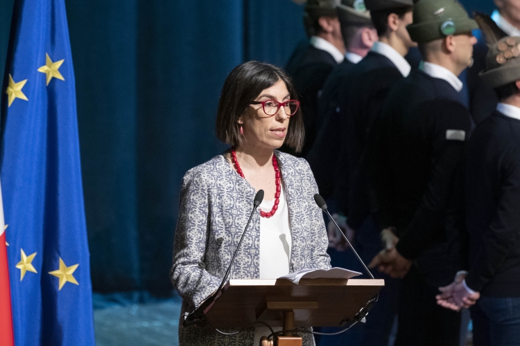 La prof.ssa Giulia Albanese alla cerimonia commemorativa del 74° anniversario della Liberazione