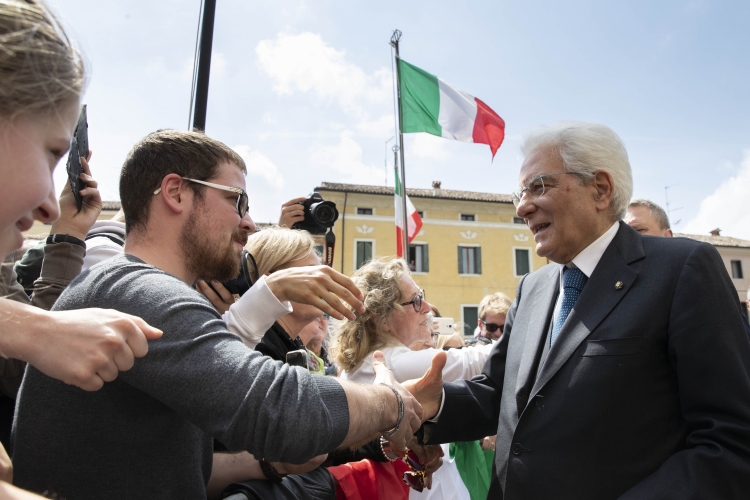 Il Presidente Sergio Mattarella a Vittorio Veneto in occasione del 74° anniversario della Liberazione