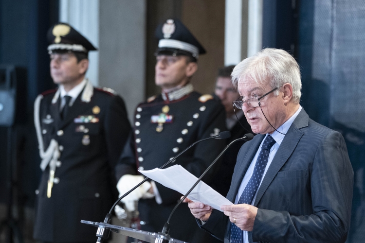 Il Presidente Sergio Mattarella durante la celebrazione della Festa del Lavoro. 