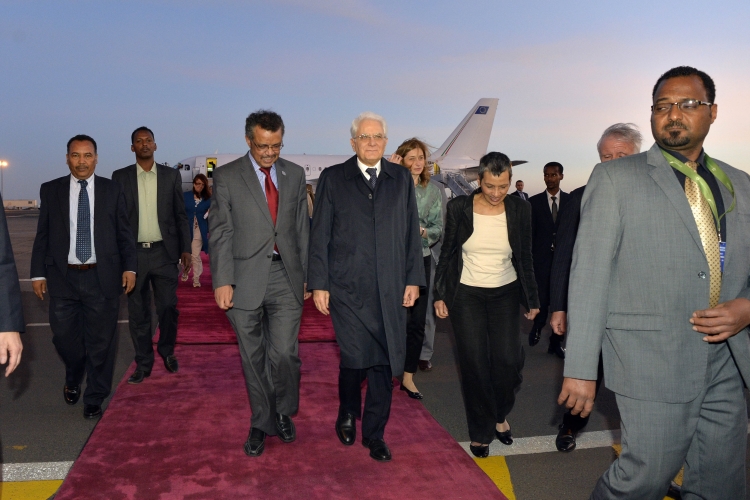 Il Presidente Sergio Mattarella al suo arrivo ad Addis Abeba