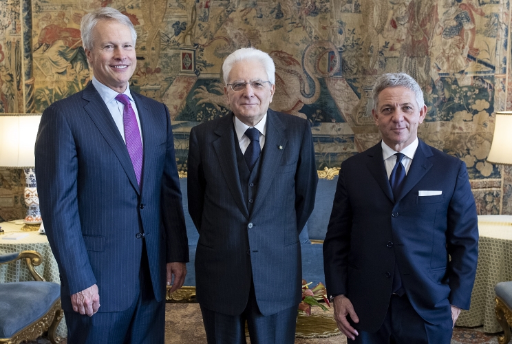 Il Presidente Sergio Mattarella Marco Maria Durante, Presidente di LaPresse, e Gary Pruitt, Presidente e Amministratore Delegato di AP
