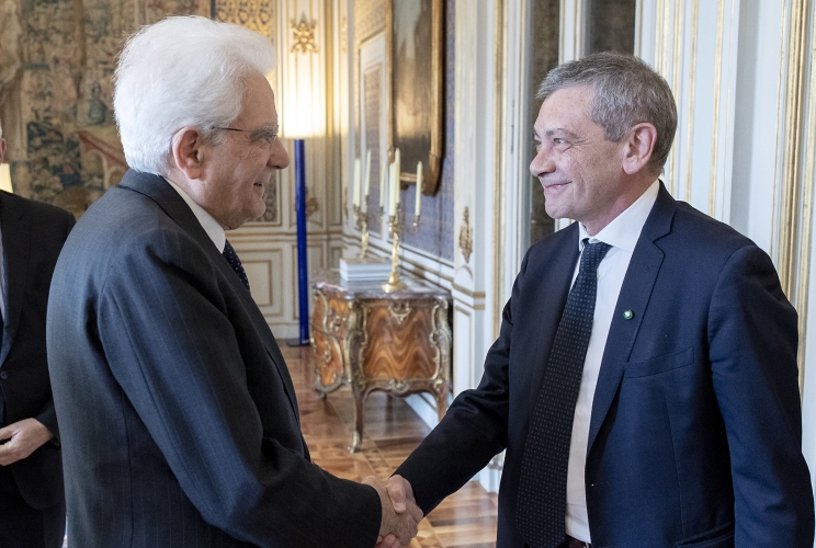 Il Presidente Sergio Mattarella accoglie Carlo Verdelli, Direttore de "La Repubblica"