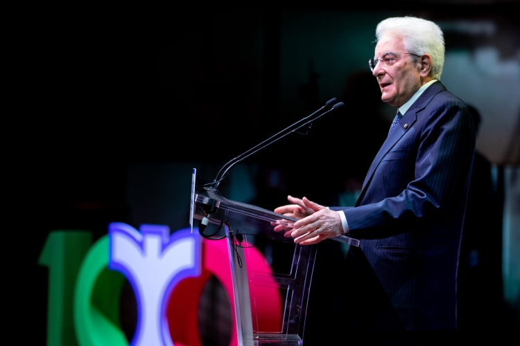 Il Presidente Sergio Mattarella alla cerimonia di celebrazione del centenario di fondazione della Confederazione Cooperative Italiane