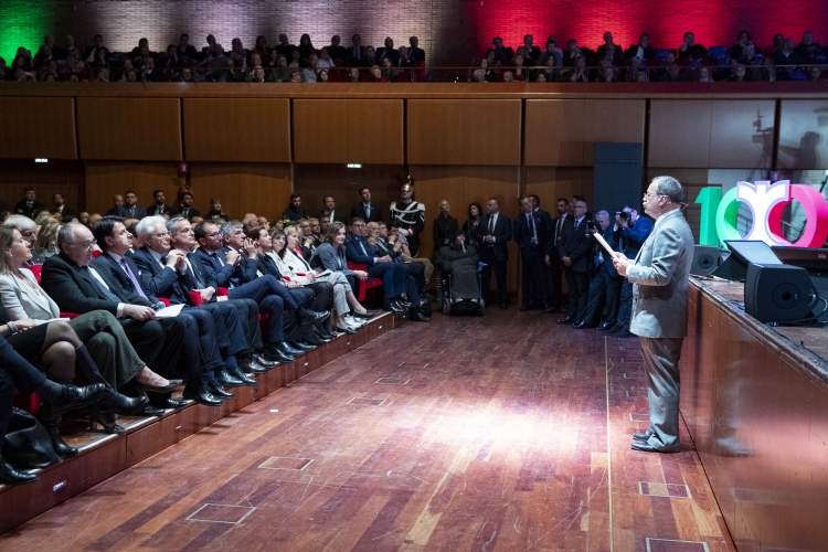Il Presidente Sergio Mattarella alla cerimonia di celebrazione del centenario di fondazione della Confederazione Cooperative Italiane
