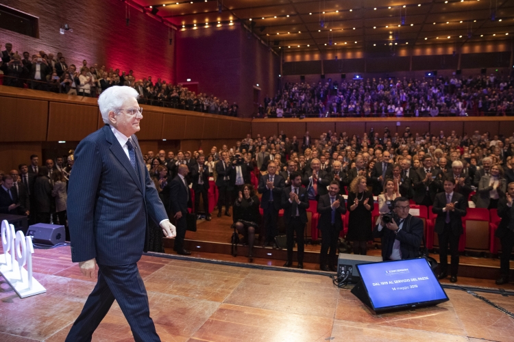 Il Presidente Sergio Mattarella alla cerimonia di celebrazione del centenario di fondazione della Confederazione Cooperative Italiane
