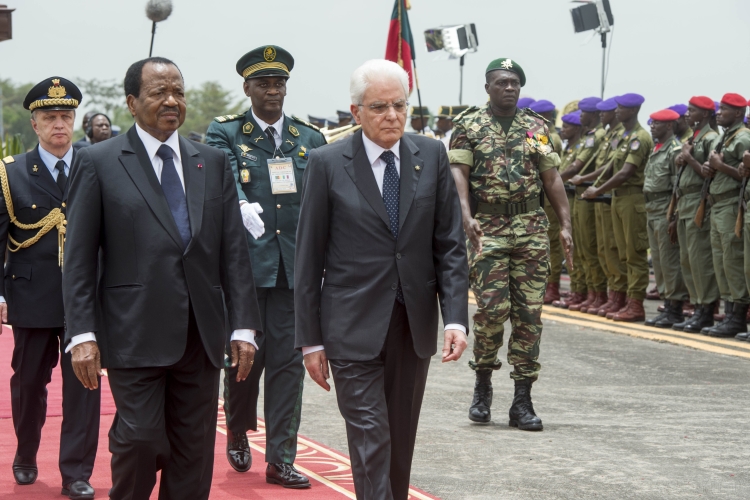Il Presidente Sergio Mattarella e il Presidente della Repubblica del Camerun, Paul Biya 
